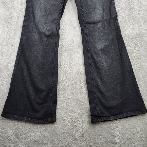 NOBO Jean Womens 3 Black Girlfriend Stretch  Flare Wide Leg Black - Picture 3 of 13